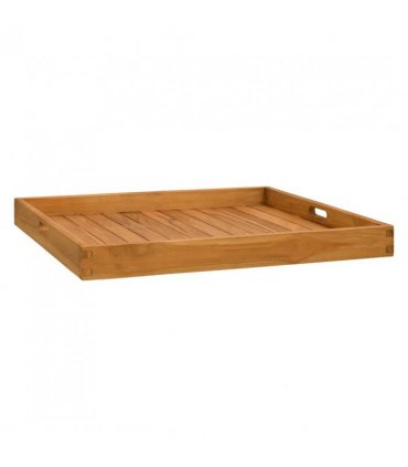 vidaXL Serving Tray 70x70 cm Solid Teak Wood — Size: 70 x 70 cm
