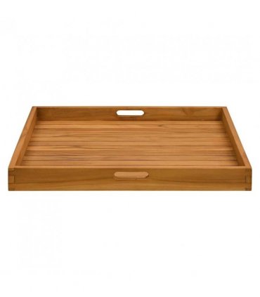 vidaXL Serving Tray 70x70 cm Solid Teak Wood — Size: 70 x 70 cm