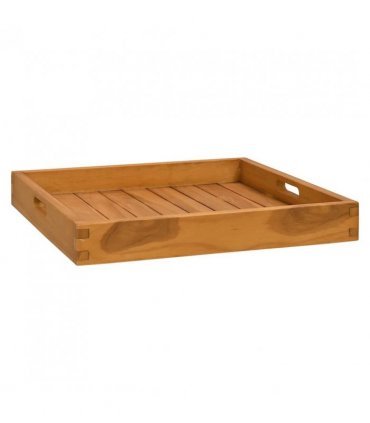 vidaXL Serving Tray 50x50 cm Solid Teak Wood — Size: 50 x 50 cm