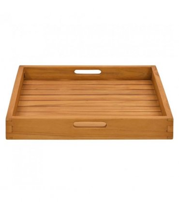 vidaXL Serving Tray 50x50 cm Solid Teak Wood — Size: 50 x 50 cm