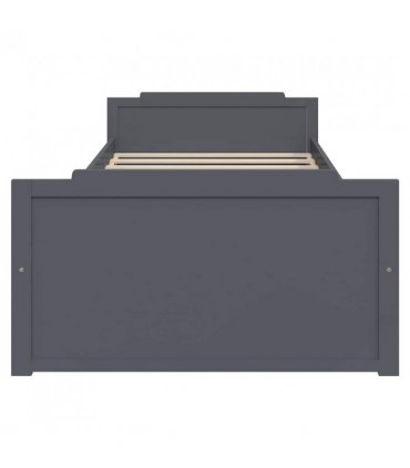vidaXL Bed Frame | Dark Grey | Solid Pine Wood | Single | Bed Frame