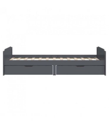 vidaXL Bed Frame | Dark Grey | Solid Pine Wood | Single | Bed Frame