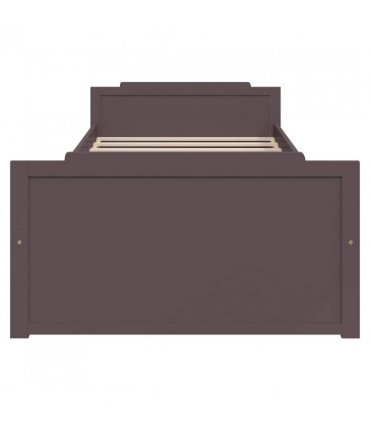 vidaXL Bed Frame without Mattress Dark Brown Solid Wood Pine 90x200 cm
