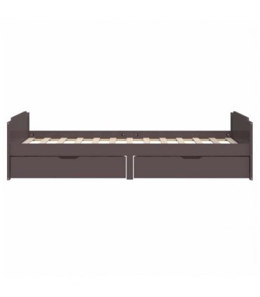 vidaXL Bed Frame without Mattress Dark Brown Solid Wood Pine 90x200 cm