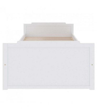 vidaXL Bed Frame | White | Solid pine wood | Single | Minimalist