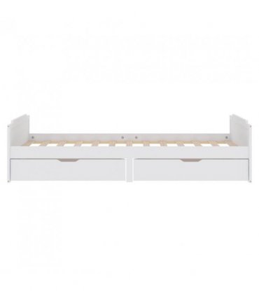 vidaXL Bed Frame | White | Solid pine wood | Single | Minimalist