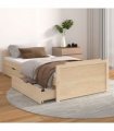 vidaXL Bed Frame | Natural Pine | Solid Pine Wood | Single | Bed Frame — Colour: brown