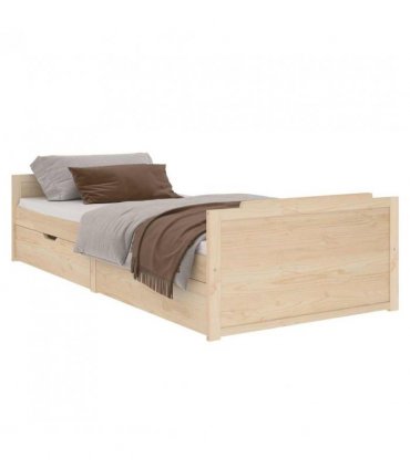vidaXL Bed Frame | Natural Pine | Solid Pine Wood | Single | Bed Frame — Colour: brown