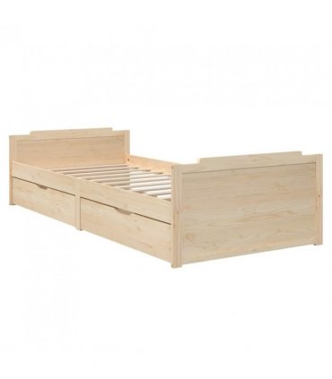 vidaXL Bed Frame | Natural Pine | Solid Pine Wood | Single | Bed Frame — Colour: brown