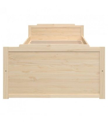 vidaXL Bed Frame | Natural Pine | Solid Pine Wood | Single | Bed Frame — Colour: brown