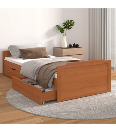 vidaXL Bed Frame | Honey brown | Solid pine wood | Single | Bed Frame