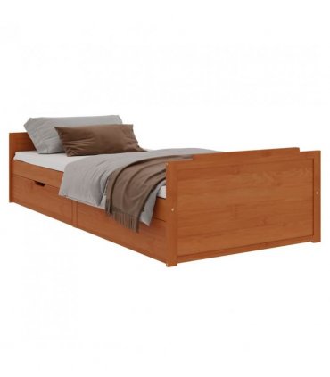 vidaXL Bed Frame | Honey brown | Solid pine wood | Single | Bed Frame