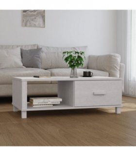 vidaXL Coffee Table HAMAR White 100x55x35 cm Solid Wood Pine
