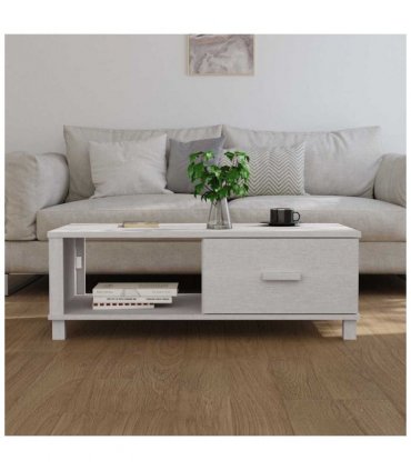 vidaXL Coffee Table HAMAR White 100x55x35 cm Solid Wood Pine