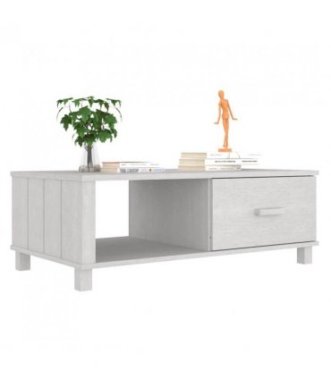 vidaXL Coffee Table HAMAR White 100x55x35 cm Solid Wood Pine