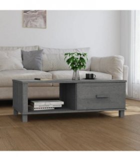 vidaXL Coffee Table HAMAR Dark Grey 100x55x35 cm Solid Wood Pine