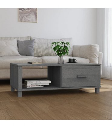 vidaXL Coffee Table HAMAR Dark Grey 100x55x35 cm Solid Wood Pine