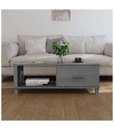 vidaXL Coffee Table HAMAR Dark Grey 100x55x35 cm Solid Wood Pine