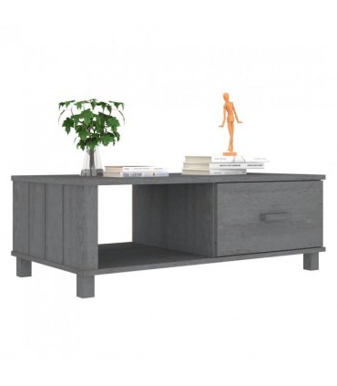 vidaXL Coffee Table HAMAR Dark Grey 100x55x35 cm Solid Wood Pine