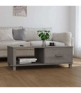vidaXL Coffee Table HAMAR Light Grey 100x55x35 cm Solid Wood Pine