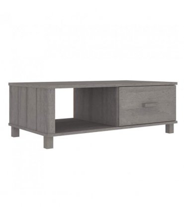 vidaXL Coffee Table HAMAR Light Grey 100x55x35 cm Solid Wood Pine
