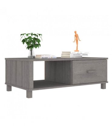vidaXL Coffee Table HAMAR Light Grey 100x55x35 cm Solid Wood Pine