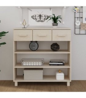 vidaXL Console Table HAMAR Honey Brown 90x35x90 cm Solid Wood Pine