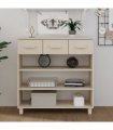 vidaXL Console Table HAMAR Honey Brown 90x35x90 cm Solid Wood Pine
