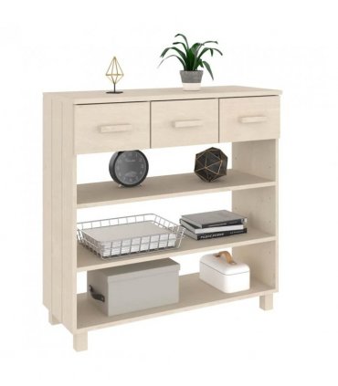 vidaXL Console Table HAMAR Honey Brown 90x35x90 cm Solid Wood Pine