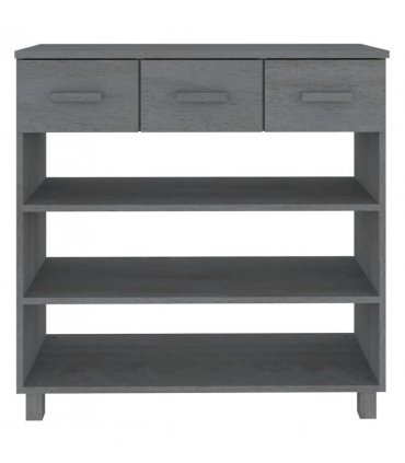 vidaXL Console Table HAMAR Dark Grey 90x35x90 cm Solid Wood Pine