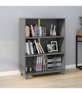 vidaXL Book Cabinet HAMAR Dark Grey 85x35x112 cm Solid Wood Pine