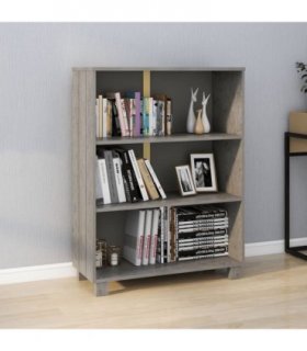 vidaXL Book Cabinet HAMAR Light Grey 85x35x112 cm Solid Wood Pine