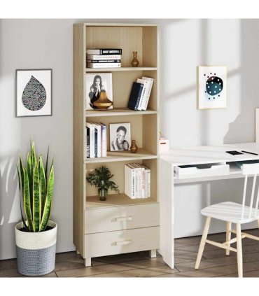 vidaXL Highboard HAMAR Honey Brown 60x35x180 cm Solid Wood Pine