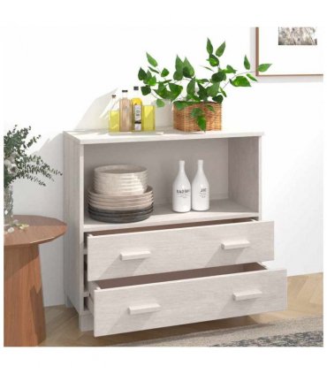 vidaXL Sideboard HAMAR White 85x35x80 cm Solid Wood Pine