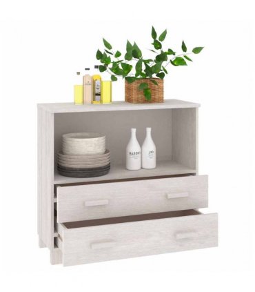vidaXL Sideboard HAMAR White 85x35x80 cm Solid Wood Pine