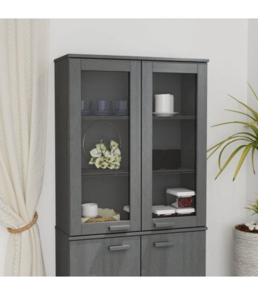 vidaXL Top for Highboard HAMAR Dark Grey 85x35x100cm Solid Wood Pine