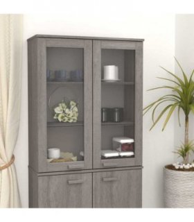vidaXL Top for Highboard HAMAR Light Grey 85x35x100cm Solid Wood Pine