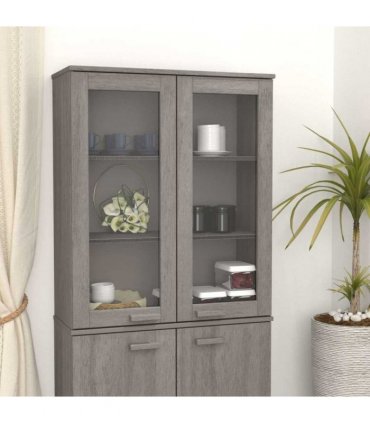 vidaXL Top for Highboard HAMAR Light Grey 85x35x100cm Solid Wood Pine