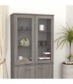 vidaXL Top for Highboard HAMAR Light Grey 85x35x100cm Solid Wood Pine
