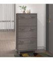 vidaXL Shoe Cabinet HAMAR Light Grey 59.5x35x117 cm Solid Wood Pine