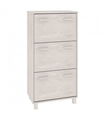 vidaXL Shoe Cabinet HAMAR White 59.5x35x117 cm Solid Wood Pine
