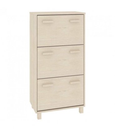 vidaXL Shoe Cabinet HAMAR Honey Brown 59.5x35x117 cm Solid Wood Pine