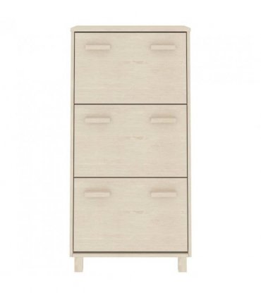 vidaXL Shoe Cabinet HAMAR Honey Brown 59.5x35x117 cm Solid Wood Pine
