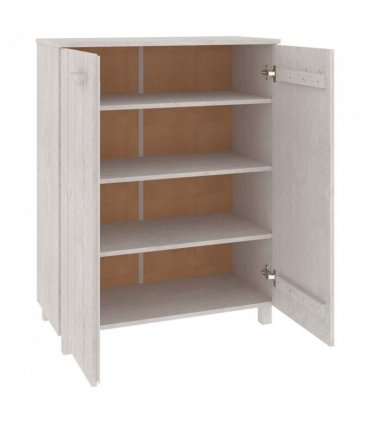 vidaXL Shoe Cabinet HAMAR White 85x40x108 cm Solid Wood Pine