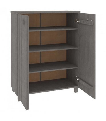 vidaXL Shoe Cabinet HAMAR Light Grey 85x40x108 cm Solid Wood Pine