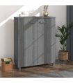vidaXL Shoe Cabinet HAMAR Dark Grey 85x40x108 cm Solid Wood Pine