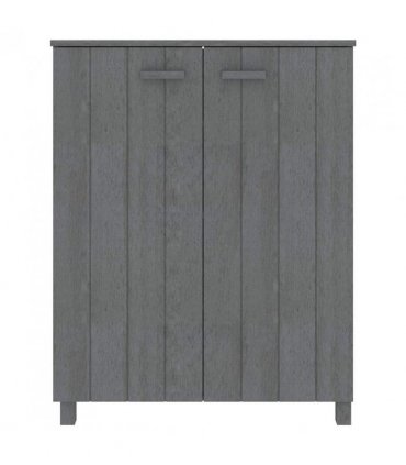 vidaXL Shoe Cabinet HAMAR Dark Grey 85x40x108 cm Solid Wood Pine