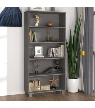 vidaXL Highboard HAMAR Solid Wood Pine Light Grey
