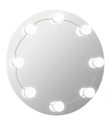 vidaXL Wall Mirror with LED Lights Round Glass — Size: Φ 60 cm