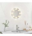 vidaXL Wall Frameless Mirror with LED Lights Round Glass — Size: Φ 30 cm